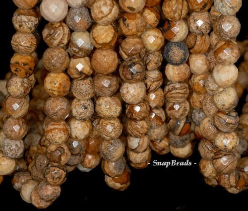 vast desert picture jasper gemstone a brown faceted round loose