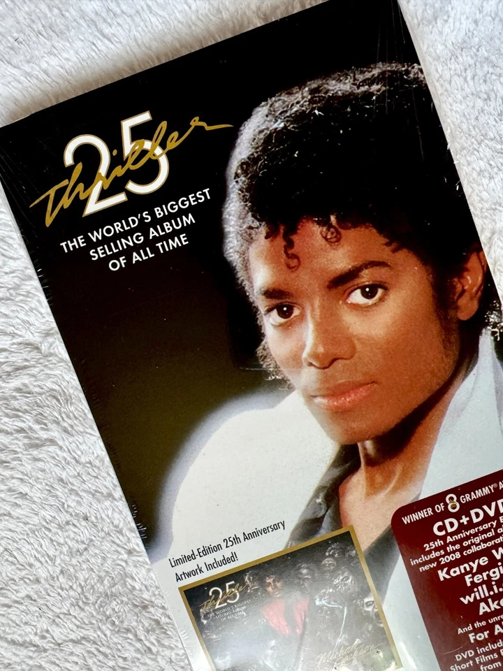 MICHAEL JACKSON SEALED CD DVDT HRILLER ZOMBIE LONGBOX LIMITED 25TH YEAR BEAT IT - Image 2 of 4