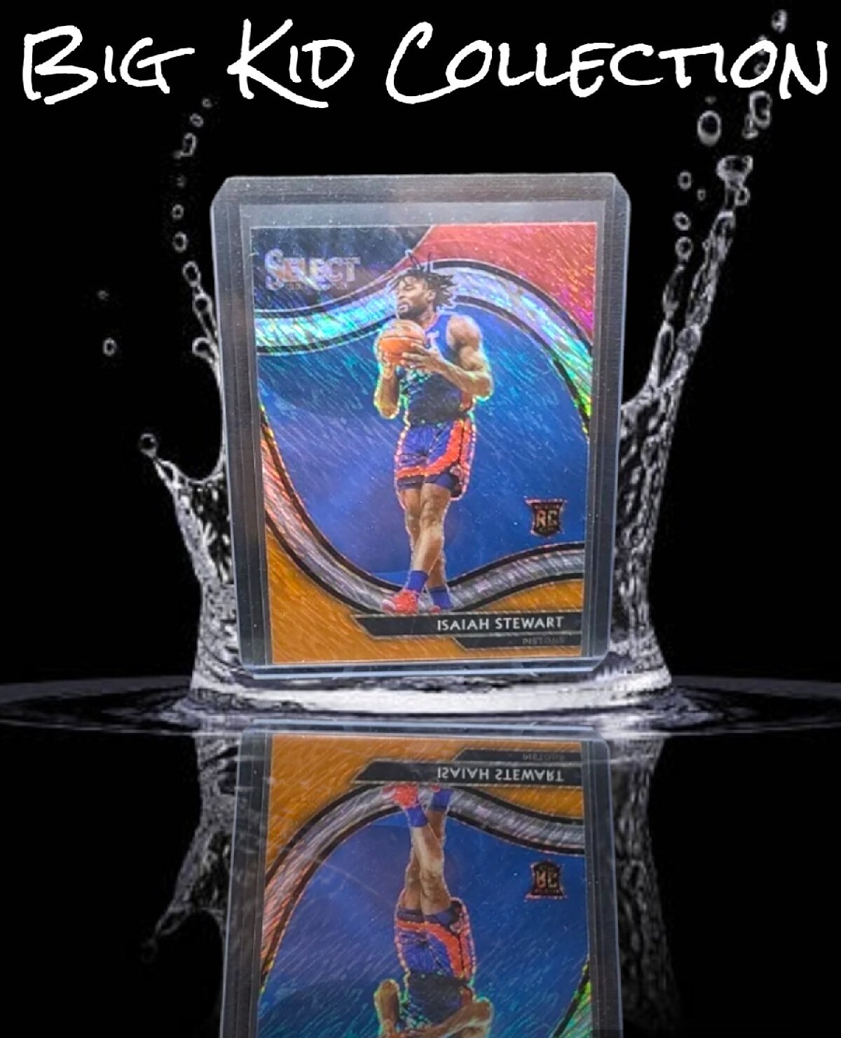 2020-21 Select Isaiah Stewart RC Courtside Red White Orange Shimmer Prizm