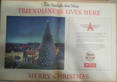 2 Page ! Tydol Gas Ad: Friendliness Lives Here from 1951 Size: 15 x 22 inches