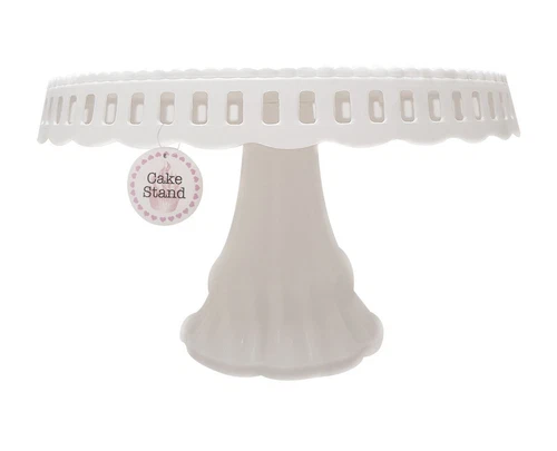 White Decorative Plastic Cake Stand Pastry Cupcakes Serving Platter Party Home