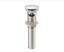 HOMEMYSTIQUE Bathroom Sink Pop-Up Drain with Overflow in Polished Chrome