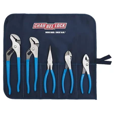CHANNELLOCK Plier Set, Dipped, 5 Pcs.