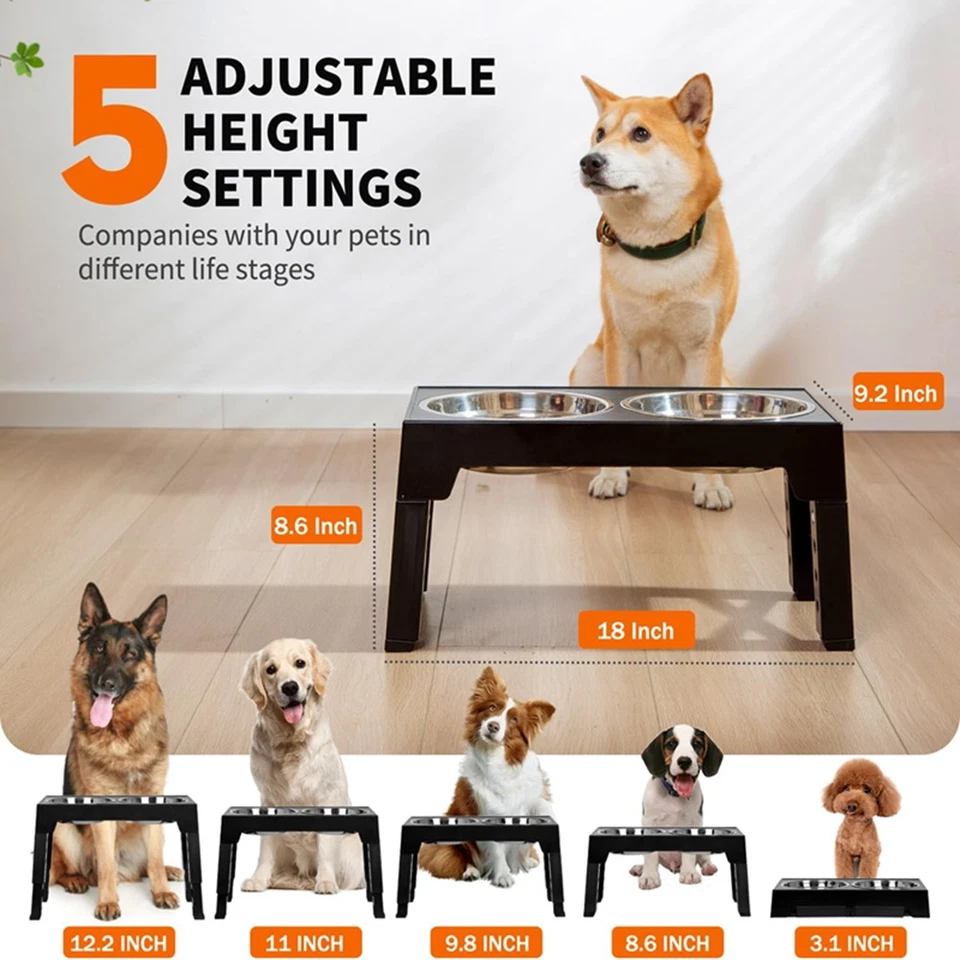 Futternapf Napfständer Futterstation Hundebar fressnapf Hundnäpfe mit Gestell DE - Bild 2 von 4