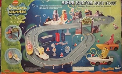 2002 Mattel Hot Wheels Spongebob Bikini Bottom Boat Race Slot Cars! Parts-EZ FIX