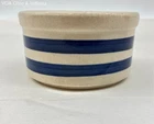 Roseville Pottery Blue Striped Stoneware Dish R.P. Co USA Utility Ware Vintage