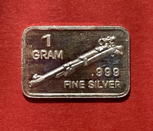 Fine Silver “Tommy Gun” Ingot! 1 Gram Solid .999 Pure Silver!