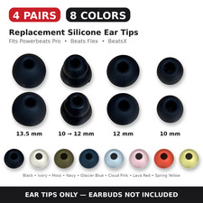 4 Pairs Silicone Ear Tips for Powerbeats Pro Beats Flex BeatsX S/M/M/L