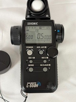 Sekonic L-558R Dualmaster Light Meter with Cap, Case and box.