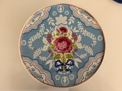 Pip Studio Blue Floral Cake Plate 12'' Large Stand  Vintage French