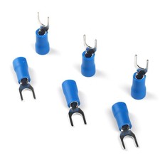 100pcs BLUE FORK SPADE TERMINAL 16-14GA 8 VINYL INSULATED CRIMP WIRE CONNECTOR