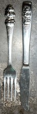 Care Bear Fork 5 7/8" Knife 6 7/8 Oneida American Greetings Stainless 1984 P7