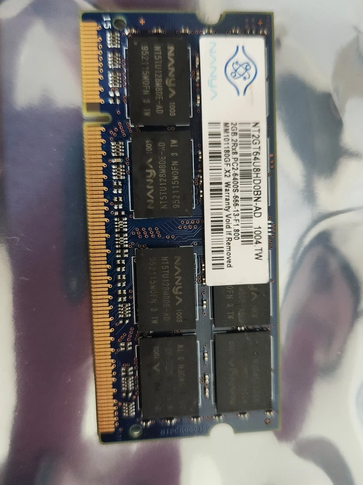 Nanya 16Gb ( 8 X 2GB) TESTED! FUNCTIONAL - 8x Nanya 2GB 2Rx8 PC2-6400S-666-F1.80 - Image 2 of 4