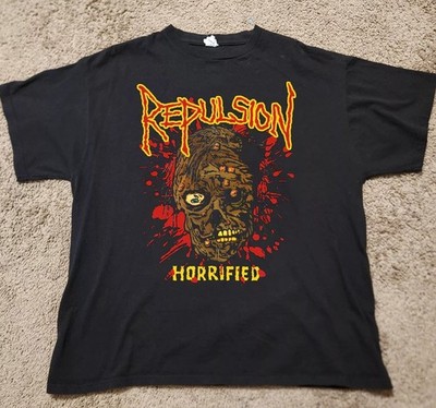 Repulsion Horrified death metal band vtg black shirt S-5XL QT753