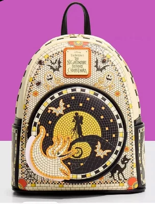 EXCLUSIVE Loungefly Disney NBC Jack Sally Zero Mosaic Tile Mini Backpack Bag NWT - Photo 1/4
