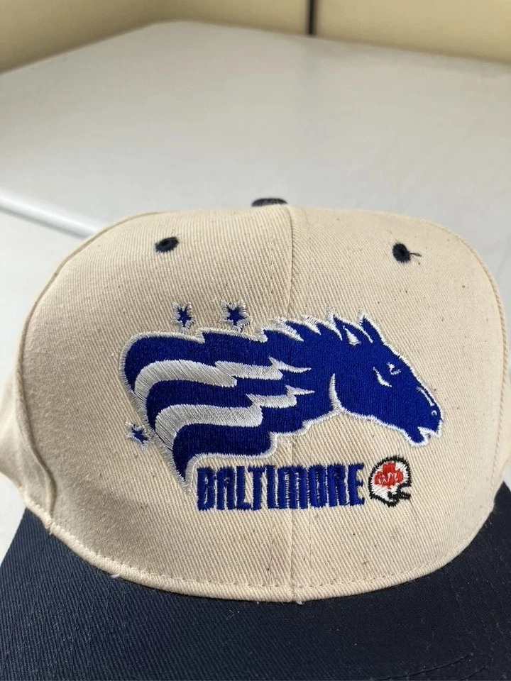 Vintage Baltimore Stallions Hat Cap Snap Back Mens Blue Cream CFL Football 90s - Image 2 of 4