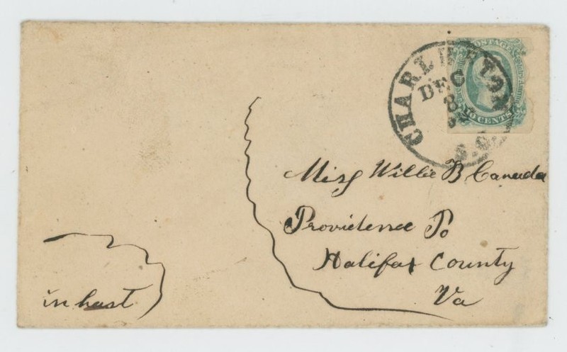 Mr Fancy Cancel CSA 12 COVER TIED CHARLESTON SC 1862 CDS EX-METZ CV$140