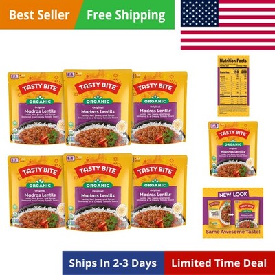 Organic Madras Lentils, 10 Ounce, Pack of 6, Ready to Eat, Microwavable Entre...