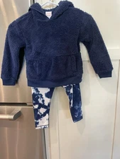 NEW Jumping Beans Toddler Girl Sz 4T 2-Piece Blue Hoodie & Leggings Outfit