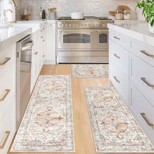 Kitchen Rugs Set 3 Piece, Non Slip Washable Kitchen Mats for Floor Farmhouse