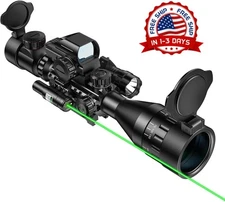 Mira telescópica táctica iluminada de 4-16x50, con láser cruzado de punto Mil