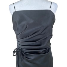 A.B.S. by Allen Schwartz Evening Dress Women 8 Black Satin 90s Minimalist LBD