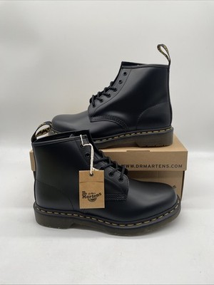 Dr Martens Herren Schwarz Schnürstiefel Glattleder UK 8 EU 42 Neu