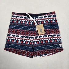 Chubbies Fleece Shorts Mens Large Bear Christmas PJ Snowflakes Nordic Lounge NWT