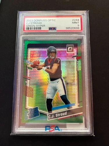 2023 Panini Donruss Optic Rated Rookie C.J. Stroud Green Hyper (RC) PSA 9