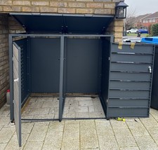Wheelie Bin Storage - Single/Double/Triple- Anthracite or Wood Grain!