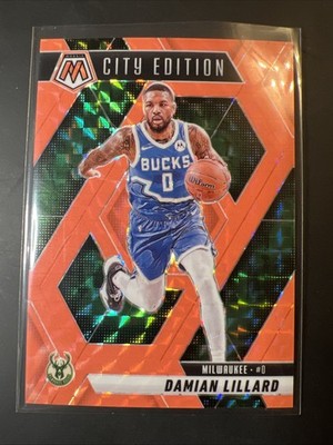 2024-25 Panini Mosaic City Edition Damian Lillard #285 Fluorescent Orange /75