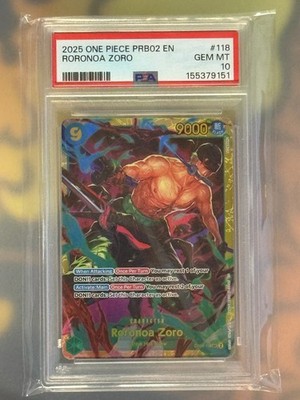 One Piece PRB02 Roronoa Zoro SEC OP06-118 PSA 10 GEM MT