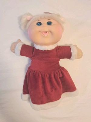 Cabbage Patch Kids Doll  Blonde Hair Blue Eyes 2 Teeth Red And White Dress 2012