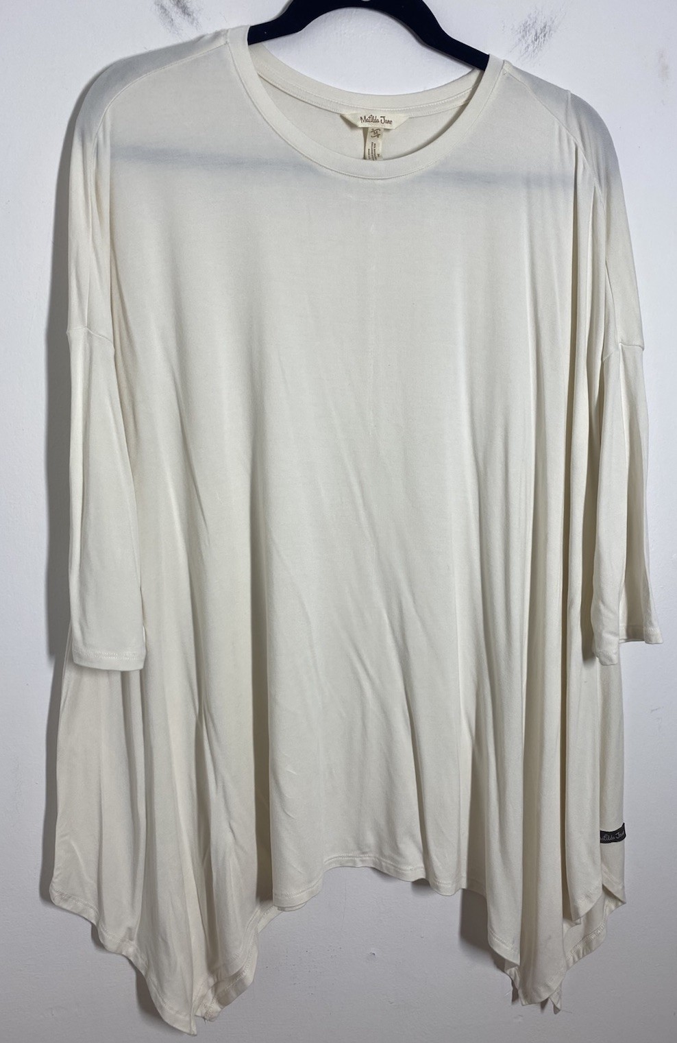 Matilda Jane Size Medium Solid White 3/4 Sleeve L… - image 1