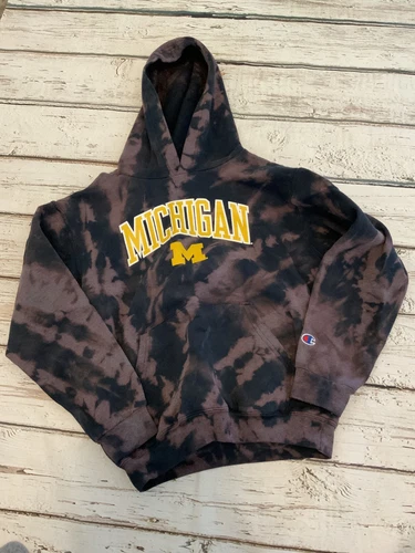 VETEMENTS Champion Michigan Tie Dye Hoodie Sweatshirt Youth Size L (10 12)