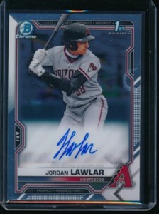 JORDAN LAWLAR AUTO 1st 2021 Bowman Chrome Draft Autograph D-backs Rookie Card RC