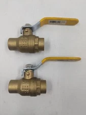 Pair (2) B&K Mueller NSF 61-8 Ball Valve 107-844 New Old Stock 3/4 Sweat