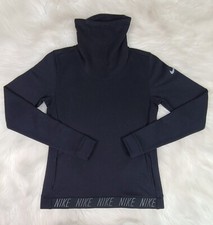 Nike Dri-Fit Sweatshirt Funnel Cowl Neck Black Womans XS