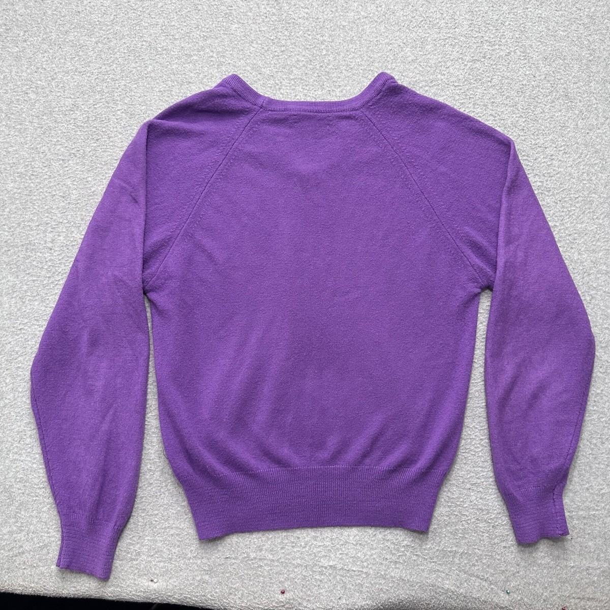 Christian Dior ラムウール Vネックニット パープル /UW344 Vintage Christian Dior Active Womens Purple Knit Pullover V