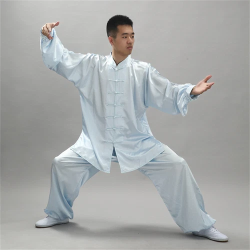 Chinese Women Men Kung Fu Uniform Martial Arts Wushu Taiji Suit Milk Silk - Picture 6 of 16