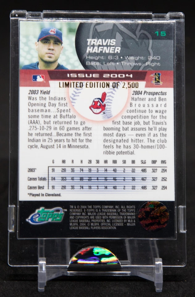 Travis Hafner 2004 Topps eTopps refractor #15 Print Run 2500 Foto 2 de 2