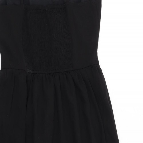 VERO MODA Womens Black Polyester Blend Fit & Flare Size XS V-Neck - Picture 4 of 10
