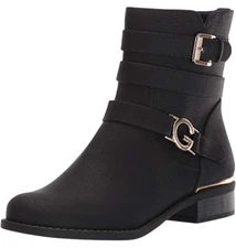 G By Guess Harlin Round Toe Black Motorcycle Ankle Boots - Size 9.5  ***Item: S1