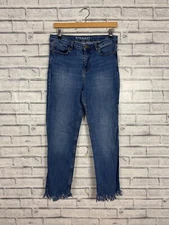 Marks and Spencer M&S Straight Frayed Leg Slim Fit High Waist Jeans 10