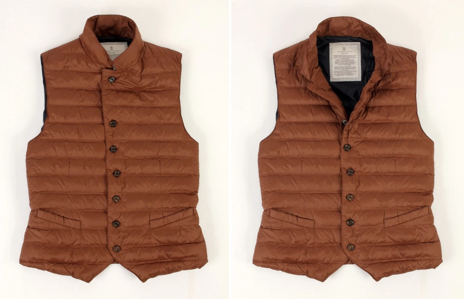 Brunello Cucinelli — Brunello Cucinelli Nylon Puffer Vest - Brown - XS - $1795  Retail