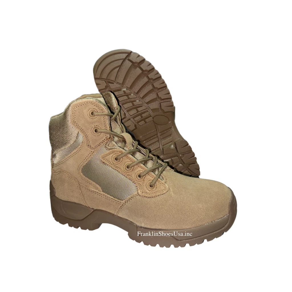 Men's Military Tactical Combat Ankle Hiking Boots with Ankle Protection Brown