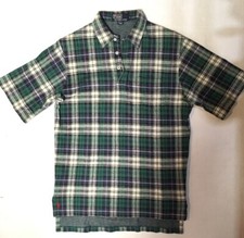 vtg 1990s Ralph Lauren Polo Tartan Plaid Polo Made In Usa Medium