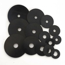 Black Neoprene Rubber Penny Washers,  M6 M8 M10, 20mm 25mm 30mm 40mm 50mm x 10 
