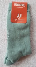 Paire de chaussettes bleu celadon marque Rasurel avec coton égyptien Bio (ras)