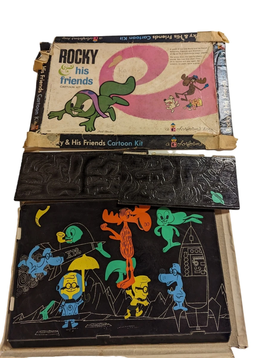 Vintage Colorforms Rocky His Friends Cartoon Kit Partial